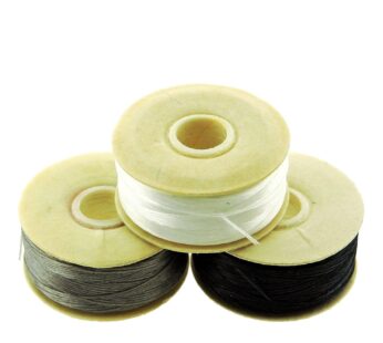 Nymo Nylon Beading Thread Size D for Delica Beads, 64 Yards per Bobbin, White, Grey & Blac