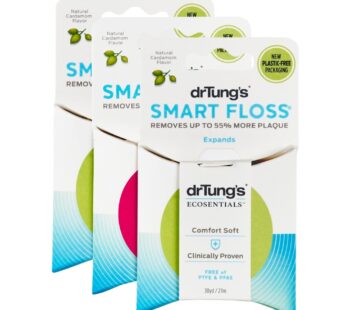 DrTung’s Smart Floss – Natural , PTFE & PFAS Free Floss, Gentle on Gums, Expands & Stretch