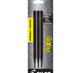 Pilot, FriXion Point Gel Ink Refills for Erasable Pens, Extra Fine Point 0.5 mm, Pack of 3