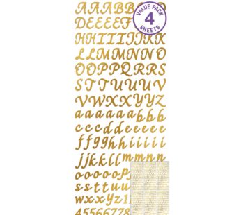 Sticko EK52-90151 3D Foil Script Sticker, Gold