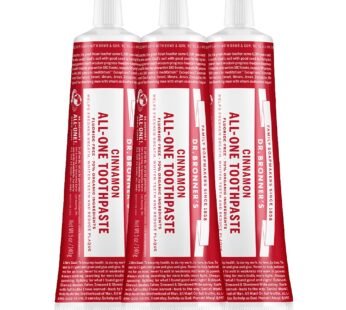 Dr. Bronner s – All-One Toothpaste (Cinnamon, 5 Ounce, 3-Pack) – 70% Organic Ingredients,