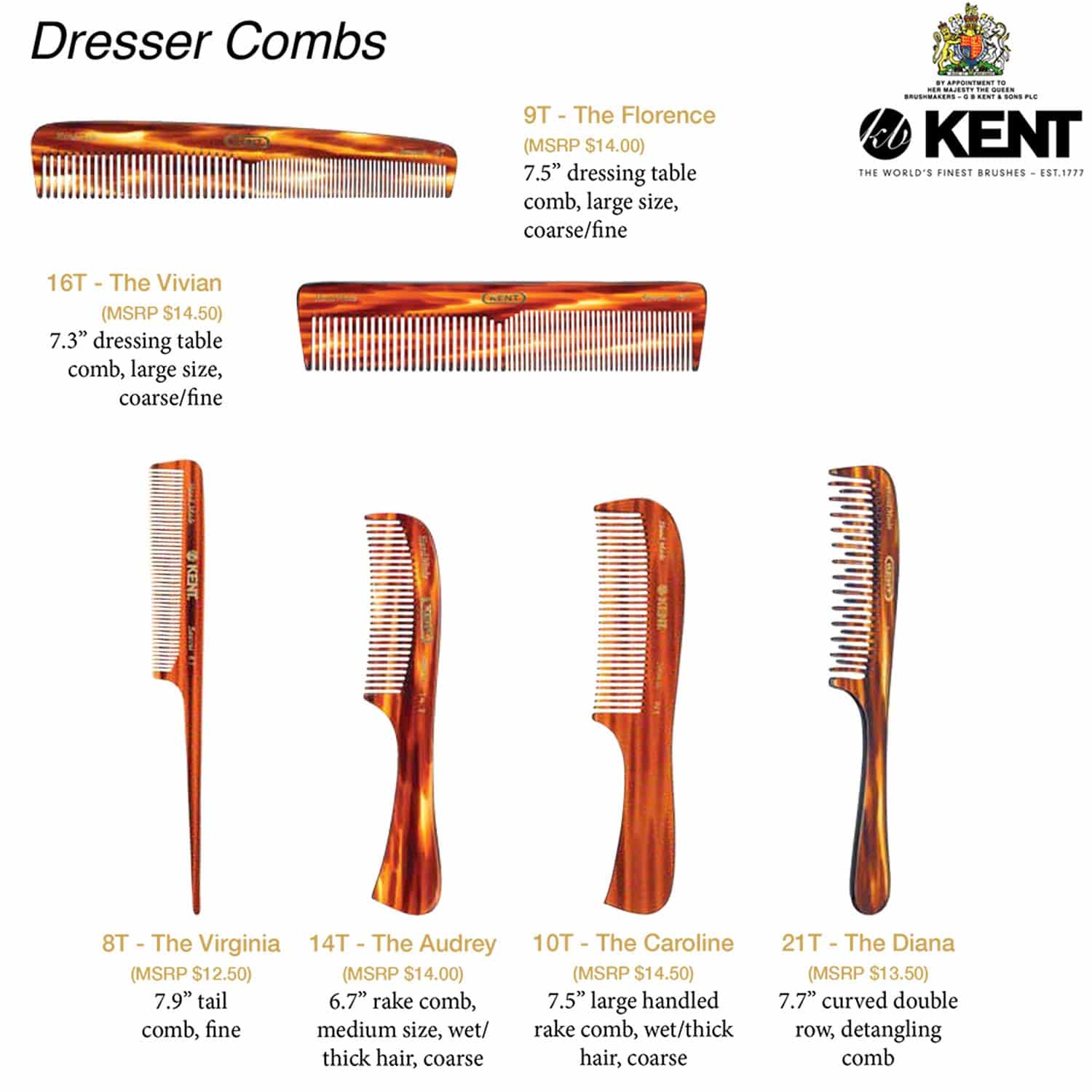 Kent 10T Large Wide Tooth Comb - Rake Comb Hair Detangler / Wide Tooth Comb for Curly Hair - Image 7