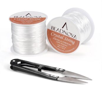 BEADNOVA 1mm Elastic Stretch Jewelry Bracelet Crystal String Cord 60m Roll (2 Roll String