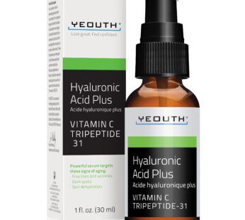 YEOUTH Hyaluronic Acid Serum for Face with Vitamin C, Hydrating Serum Targets Wrinkles, Pa