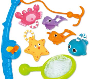 Bath Toy, Fishing Floating Bath Squirters Toy and Water Spoon with Organizer Bag(8 Pack),