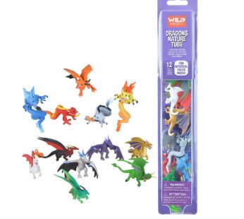 Wild Republic Dragon Figurines Tube, Dragon Toys, Twelve Dragon Figures with Six Different