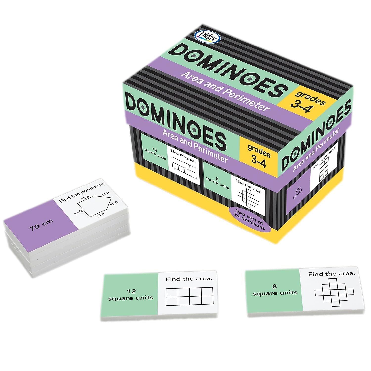 Didax Educational Resources Area & Perimeter Dominoes Children's Mathematical Learning Aid