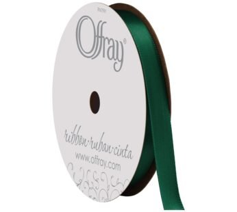 Berwick Offray 069233 3/8″ Wide Single Face Satin Ribbon, Forest Green, 6 Yds
