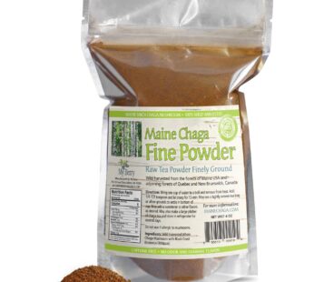 My Berry Organics Maine Chaga Tea Fine Mushroom Powder, No Pesticides, Wild Harvested, Not