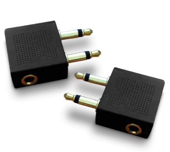 Gold Plated Airplane Flight Headphone Adapters (Pack of 2) | Allows you to use your Earpho