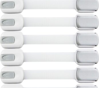 Child Safety Strap Locks (10 Pack) Baby Locks for Cabinets and Drawers, Toilet, Fridge & M