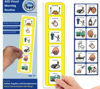 Morning Routine Chart Premium Durable Plastic Visual Schedule for Kids with Autism A