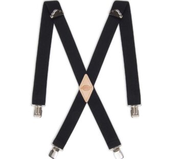 Dickies mens 1-1/4 Solid Straight Clip apparel suspenders, Black, One Size US