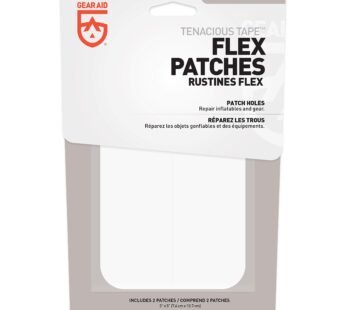 GEAR AID Tenacious Tape Flex Patches for Vinyl and Fabric Repair, Clear, Two 3″ x 5″ patch