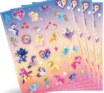 Unique Industries My Little Pony Sticker Sheets – Assorted Designs, 4 Pcs