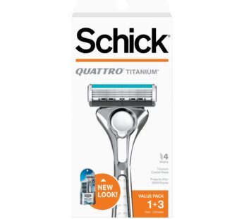 Schick Quattro Titanium Razor Schick Quattro, Quattro Razor, Titanium Razor with 3 Refil