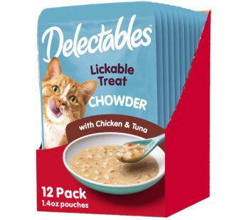 Hartz Delectables Chowder Lickable Wet Cat Treats for Kitten, Adult & Senior Cats, Chicken