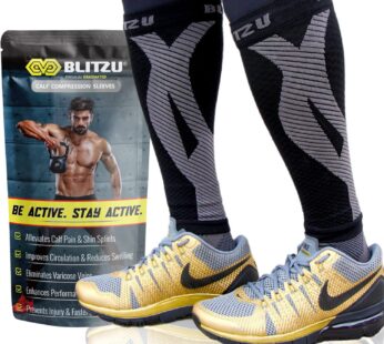 BLITZU Calf Compression Sleeves for Men and Women. Footless Compression Socks Support for