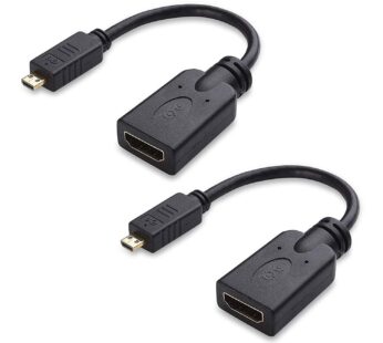 Cable Matters 2-Pack Micro HDMI to HDMI Adapter (HDMI to Micro HDMI Adapter) 6 Inches with