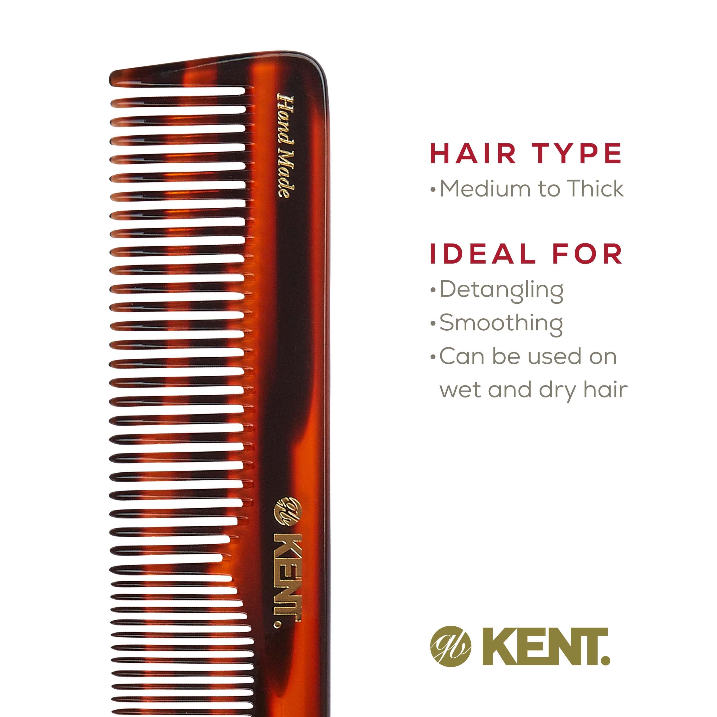 Kent 16T Double Tooth Hair Dressing Table Comb, Fine and Wide Tooth Dresser Comb For Hair, - Image 6