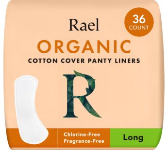 Rael Panty Liners for Women, Organic Cotton Cover – Long Pantiliners, Light Absorbency, Un