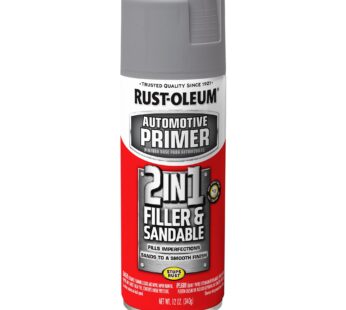 Rust-Oleum 260510 Automotive 2-in-1 Filler & Sandable Primer, 12 Ounce (Pack of 1), Gray