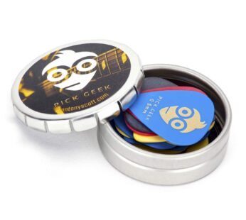 Pick Geek Delrin Guitar Pick Set -16 Cool Custom Guitar Picks (Plectrums) for Your Electri