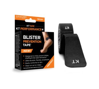 KT Tape, Blister Prevention Tape, 30 Count, 3.5″ Precut Strips, Black