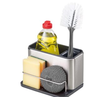 Joseph Joseph Surface Sink Caddy Stainless Steel Sponge Holder Organizer for Kitchen, Larg