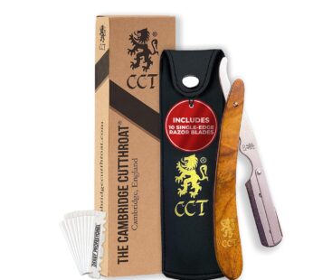 The Cambridge Cutthroat  Cut Throat Razor Kit Missanda Hardwood & Stainless Steel Professi
