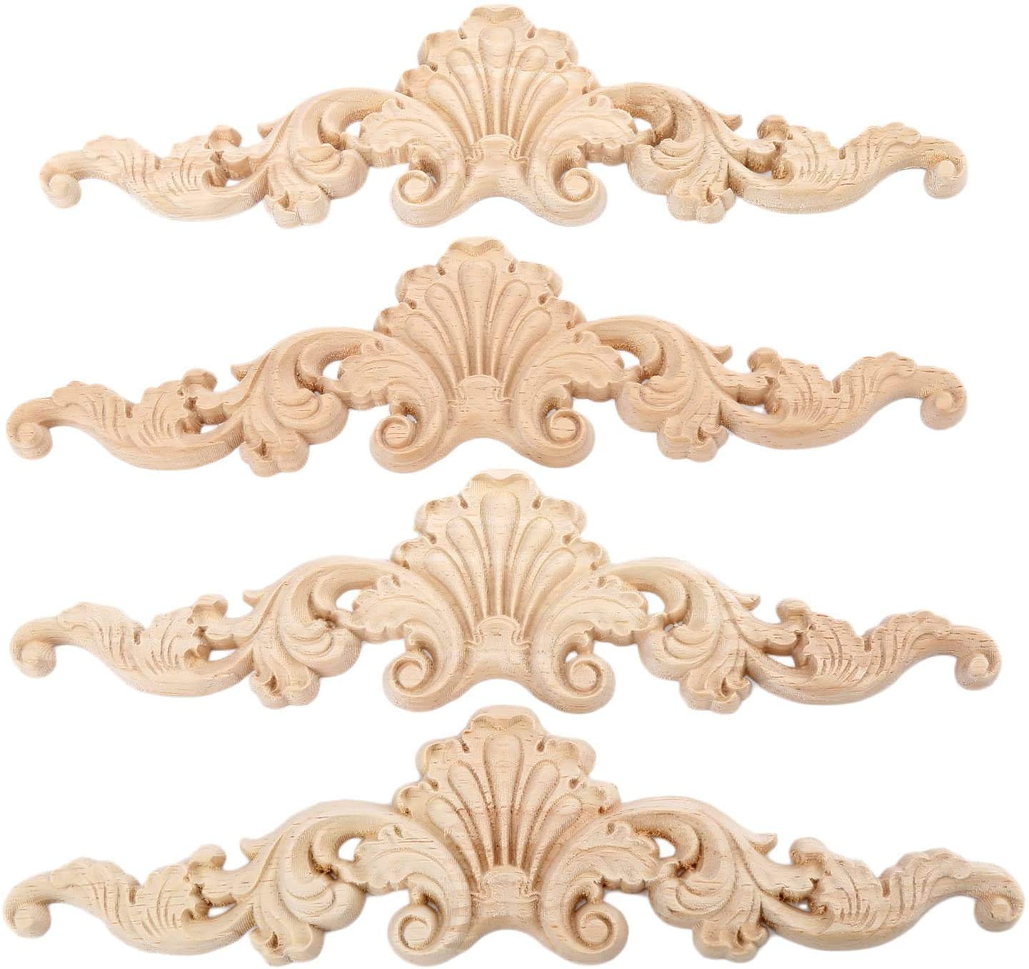 MUXSAM Wood Carved Onlays Appliques, Clear Carving Details Overlay Craft Decals for Cabine