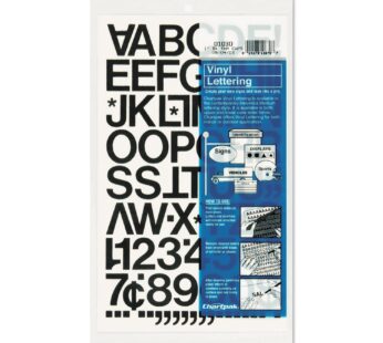 Chartpak Self-Adhesive Vinyl Capital Letters and Numbers, 1 Inch High, Black, 88 per Pack