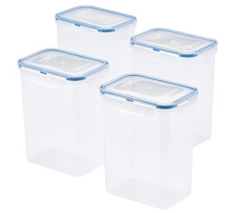 LocknLock Easy Essentials Airtight Rectangular Tall Food Storage Container 7.61 Cup, 4 Pie