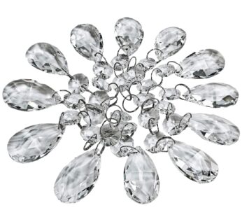Supla 24 Pcs Teardrop Chandelier Prisms Candle Chandelier Crystal Pendants Glass Pendant B