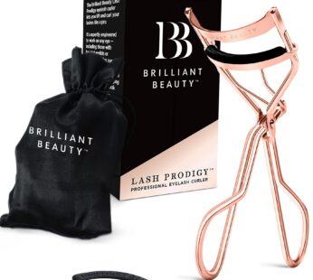 Brilliant Beauty Eyelash Curler with Satin Bag & Refill Pads – Award Winning – No Pinching