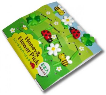 CuteZCute Bento Food Pick, 8-Piece, Honey Bee Flowers