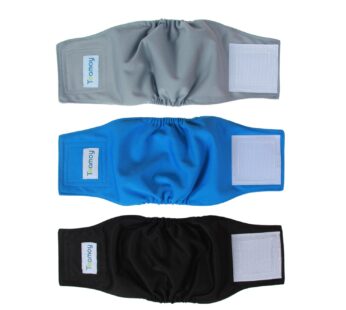 Teamoy Reusable Wrap Diapers for Male Dogs, Washable Puppy Belly Band Pack of 3 (XS, 7″-9″