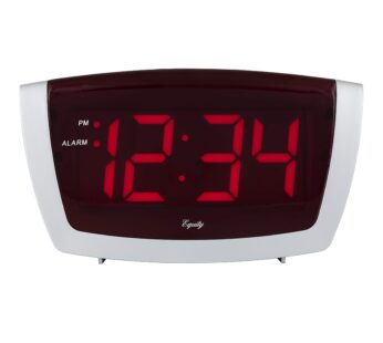 Equity 75906 LED Alarm Clock with High/Low Dimmer, 1.8″, Red
