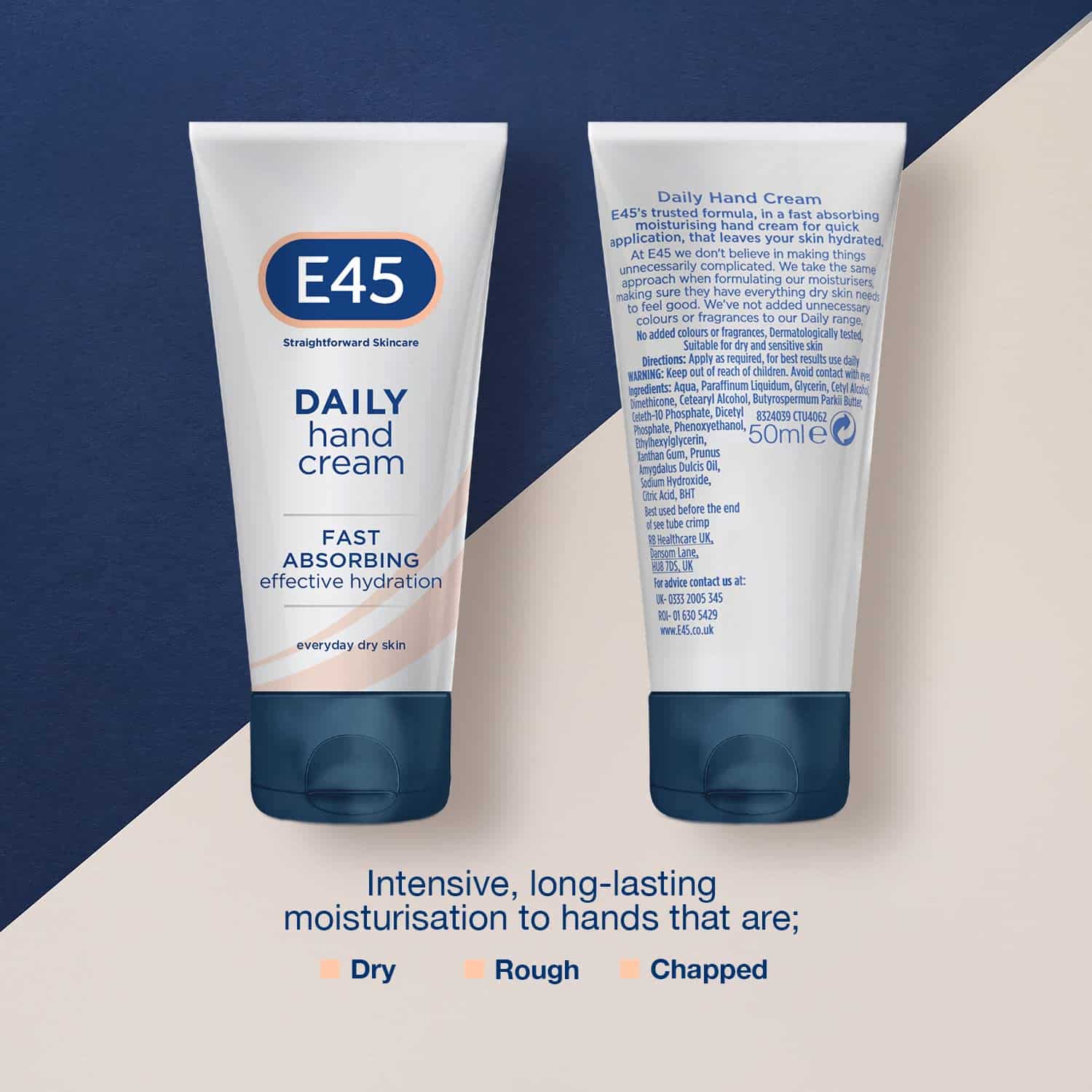 E45 Dermatological Moisturising Hand Cream (50ml) - Image 2