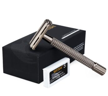 WEISHI Safety Razor Double Edge Nostalgic Long Handle Butterfly Open Razor