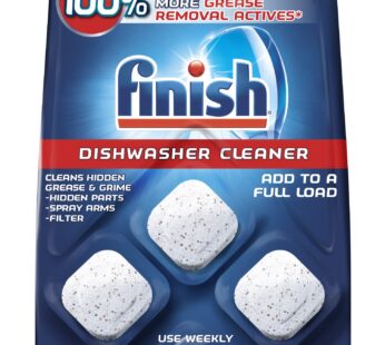 Finish In-Wash Dishwasher Cleaner: Clean Hidden Grease and Grime, 3 ct (Packaging May Vary
