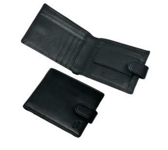 STARHIDE Men’s Classic Bifold Coin Pocket Premium Genuine Leather Wallet Black