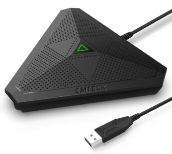 LED Indicator, Omnidirectional Condenser Boundary Mic for Recording, Streaming, Gaming, Sk