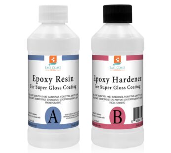 Epoxy Resin 8 oz Kit | 1:1 Crystal Clear Resin and Hardener for Super Gloss Coating | for