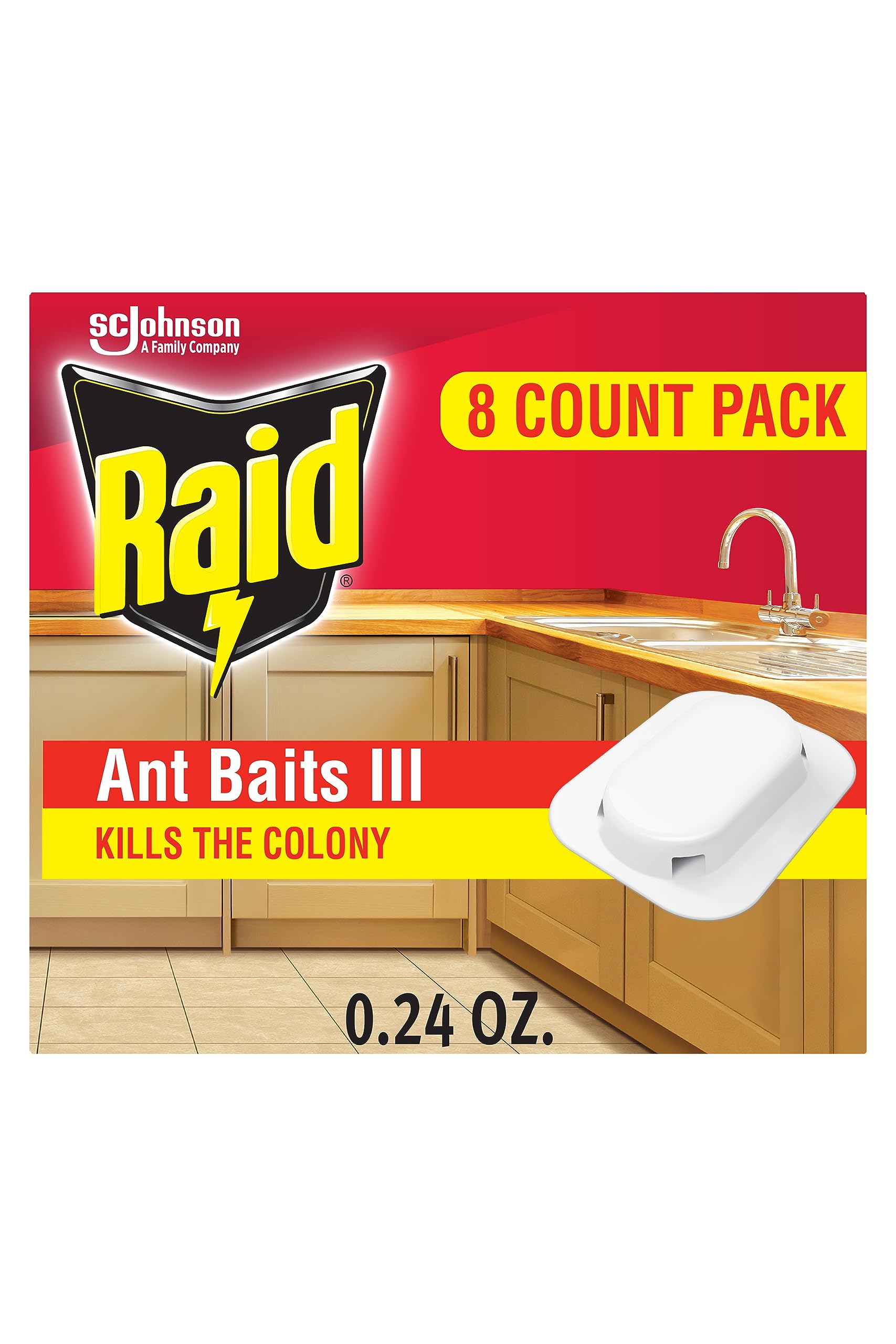 Raid Ant Killer Baits, Child Resistant Bug Killer for Indoor Home Use, 0.24 Oz, 8 Count