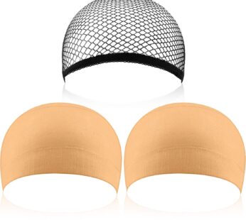eboot 3 Pack Wig Caps (Neutral Nude Beige and Black Mesh)