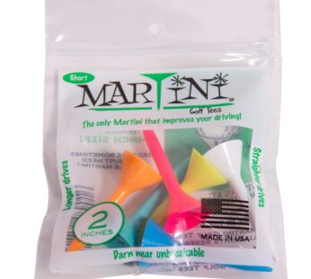 Martini Golf Tees 2″ Durable Plastic Tees, Assorted Colors