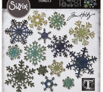 Sizzix Thinlits Die Set 661599, Paper Snowflakes, Mini by Tim Holtz, 14 Pack, One Size, Mu