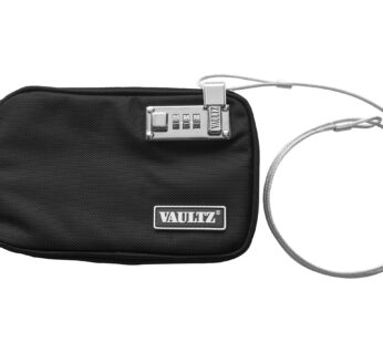 Vaultz Locking Field Gear Pouch with Tether, Small, 5 x 8 Inches, Black (VZ00739)