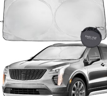 kinder Fluff Windshield Sun Shade -The Only Certified Car Window Shades Blocking 99.9% UVR